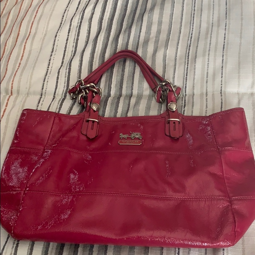 Coach Patent leather leather bright pink purse